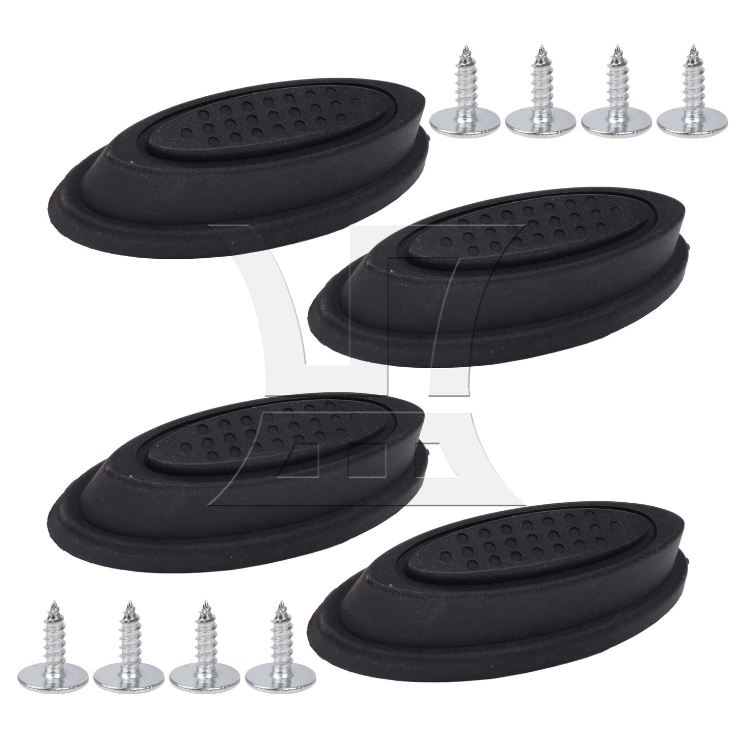 BQLZR Black Luggage Bracket Side Feet Pads Plastic Rubber with 4 Screw
