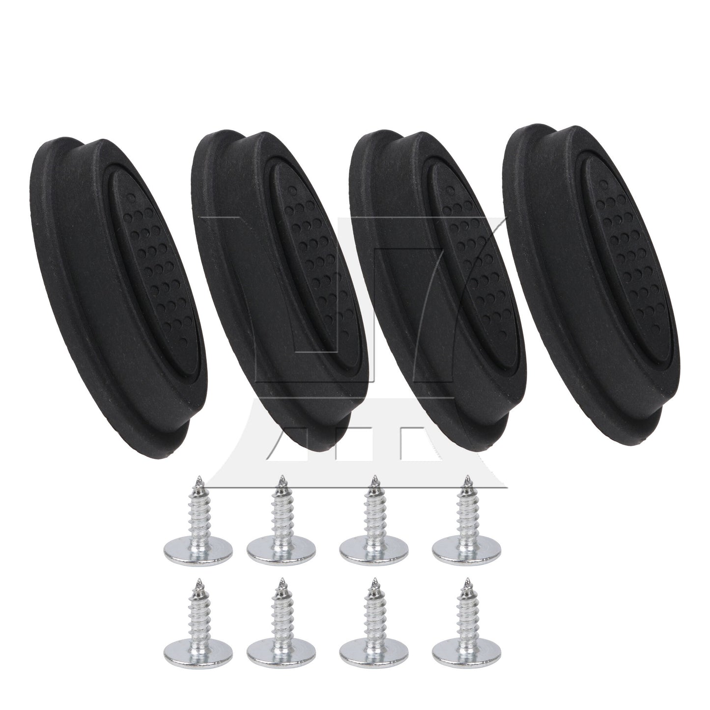 BQLZR Black Luggage Bracket Side Feet Pads Plastic Rubber with 4 Screw