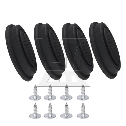 BQLZR Black Luggage Bracket Side Feet Pads Plastic Rubber with 4 Screw