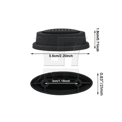 BQLZR Black Luggage Bracket Side Feet Pads Plastic Rubber with 4 Screw