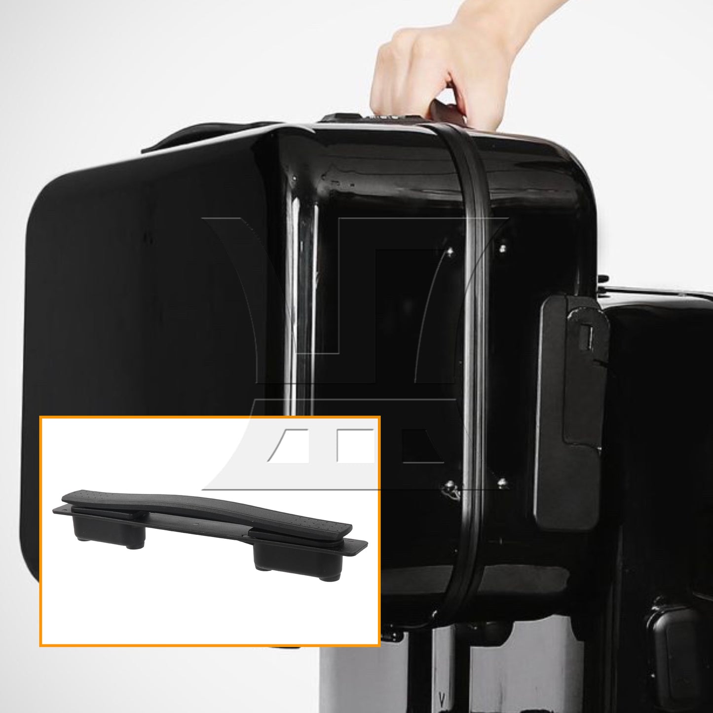 BQLZR Black Suitcase Luggage Strap Handle Plastic Pull Grip 8.46inch Length w/ Screw