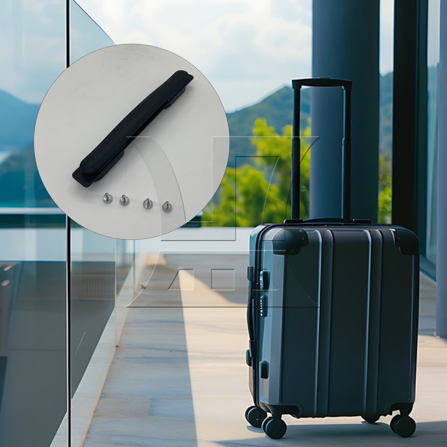 BQLZR Flexible Strap Black B116 Suitcase Luggage Replacement Handle 215mm with Screw