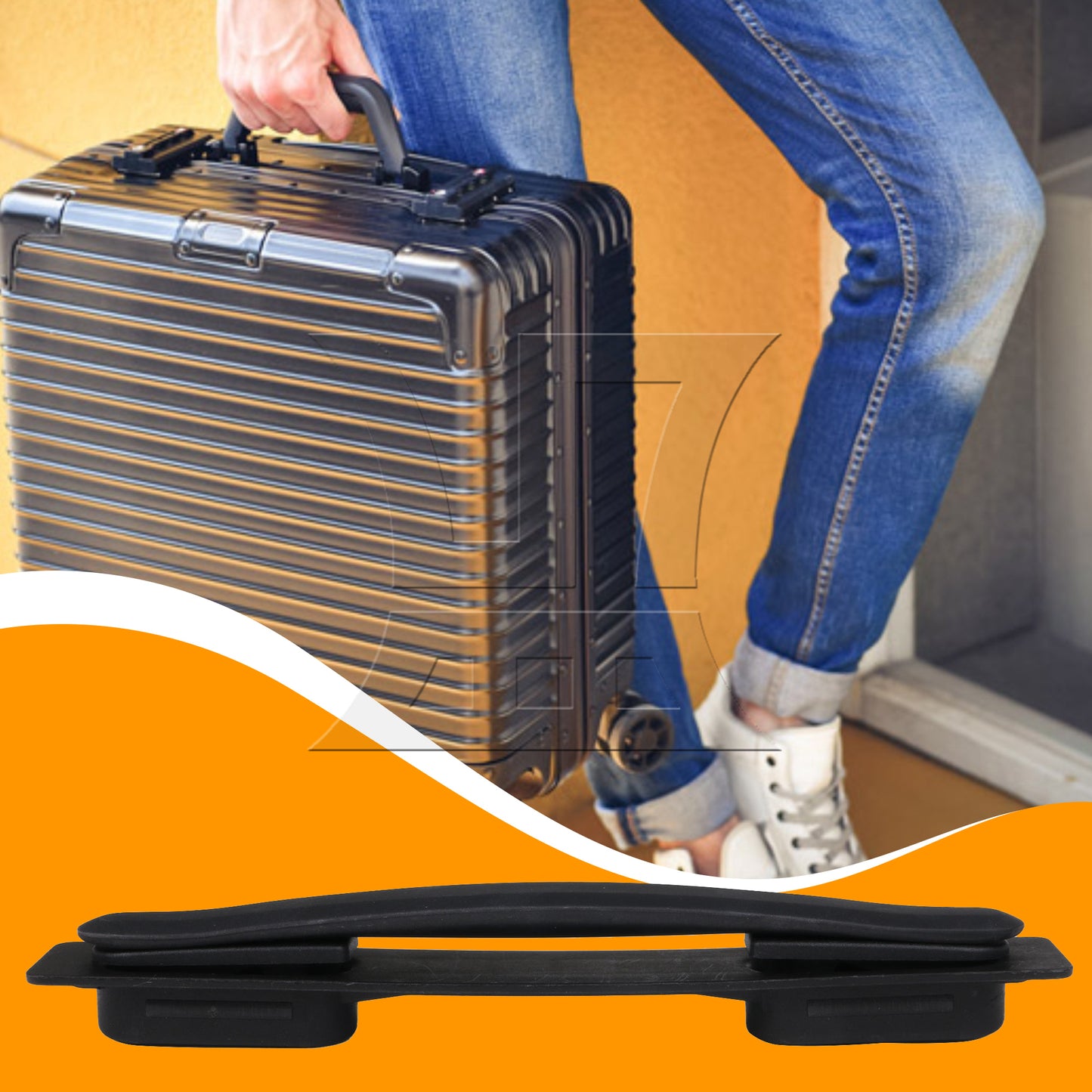 BQLZR Flexible Strap Black B116 Suitcase Luggage Replacement Handle 215mm with Screw