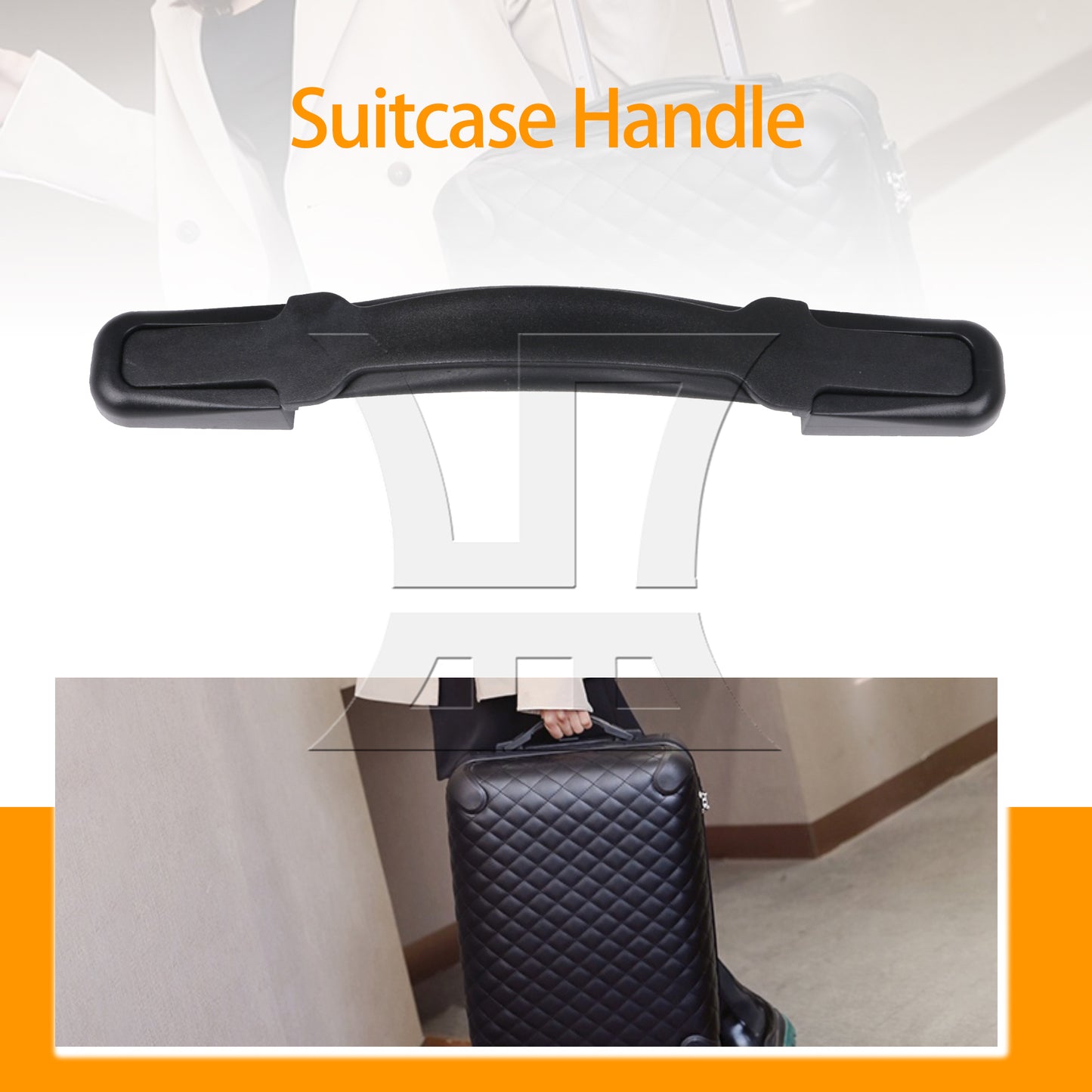 BQLZR Suitcase Handle Replacement Part Black B121 Luggage Holder 8.66Inch with Screw