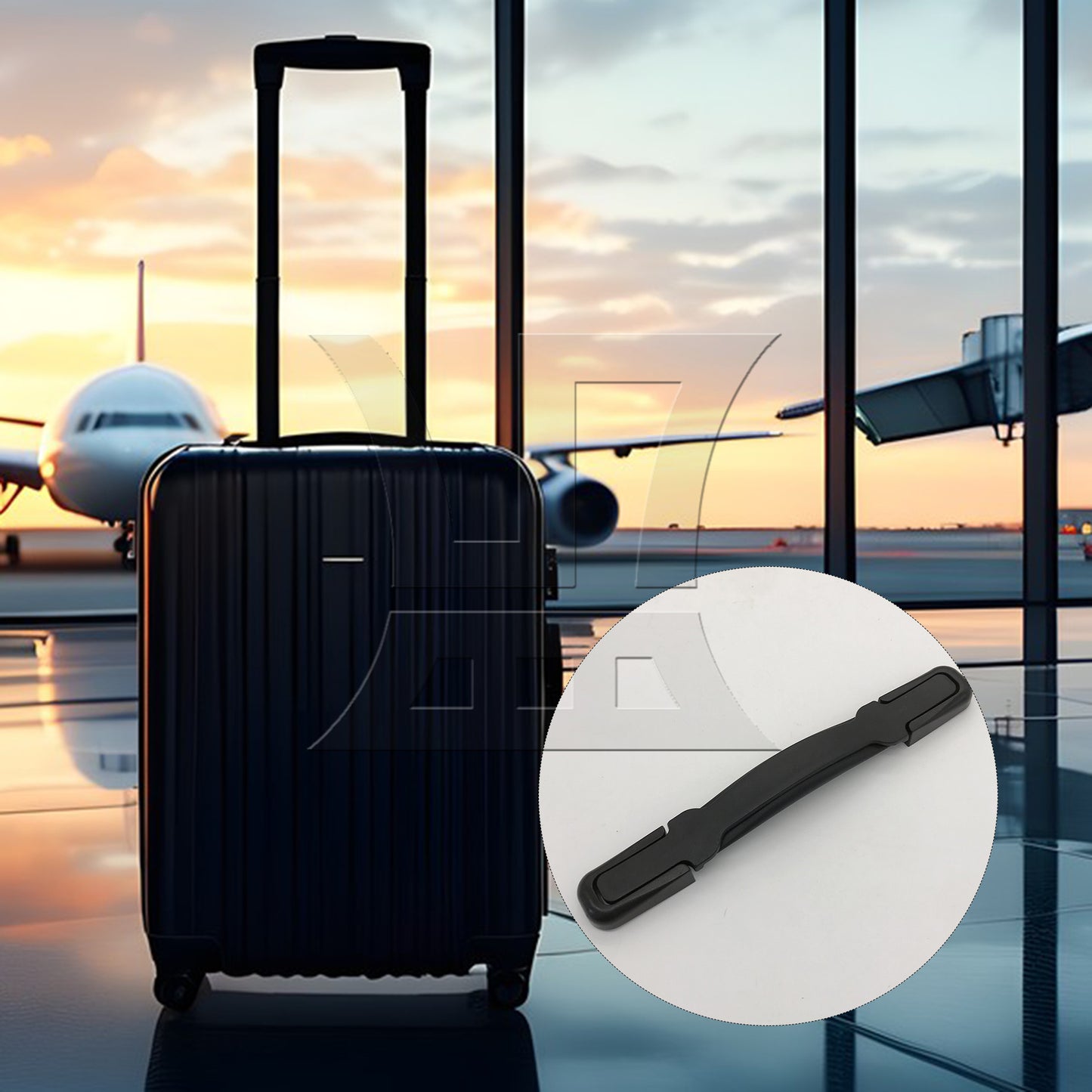 BQLZR Suitcase Handle Replacement Part Black B121 Luggage Holder 8.66Inch with Screw
