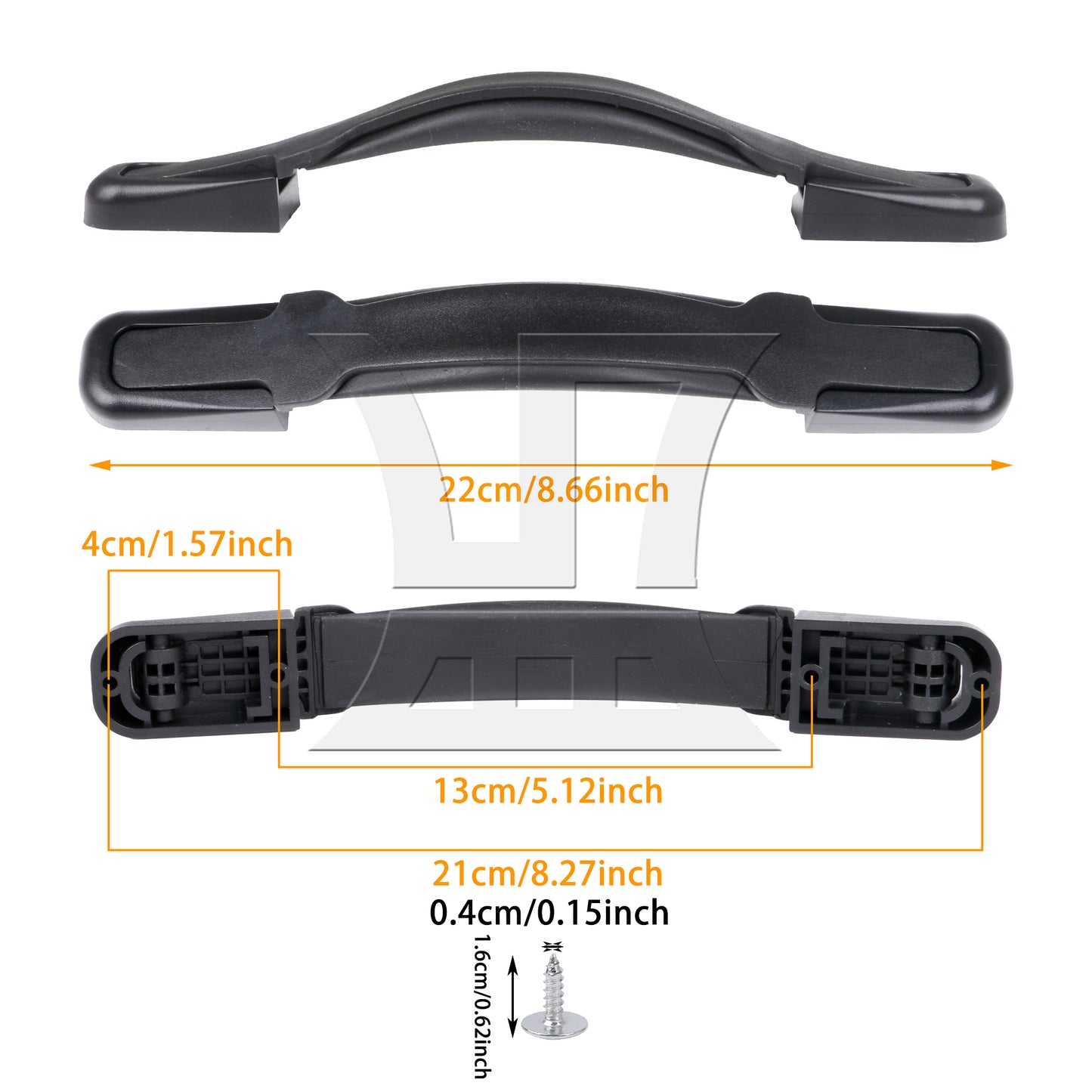 BQLZR Suitcase Handle Replacement Part Black B121 Luggage Holder 8.66Inch with Screw