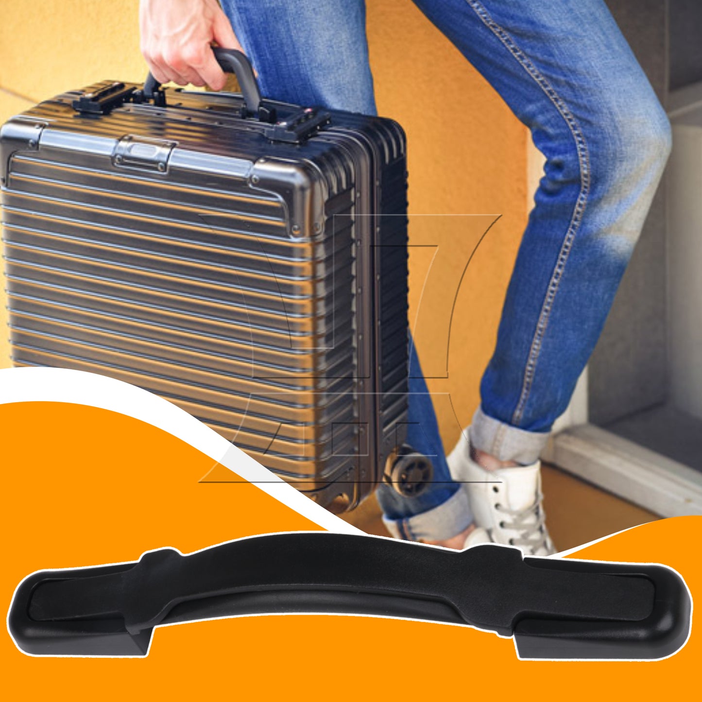 BQLZR Suitcase Handle Replacement Part Black B121 Luggage Holder 8.66Inch with Screw