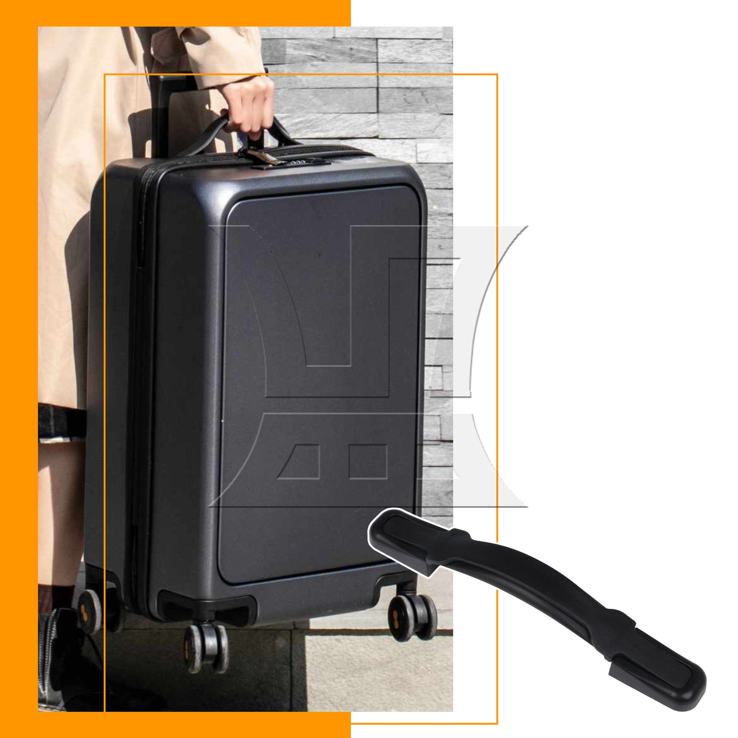BQLZR Suitcase Handle Replacement Part Black B121 Luggage Holder 8.66Inch with Screw
