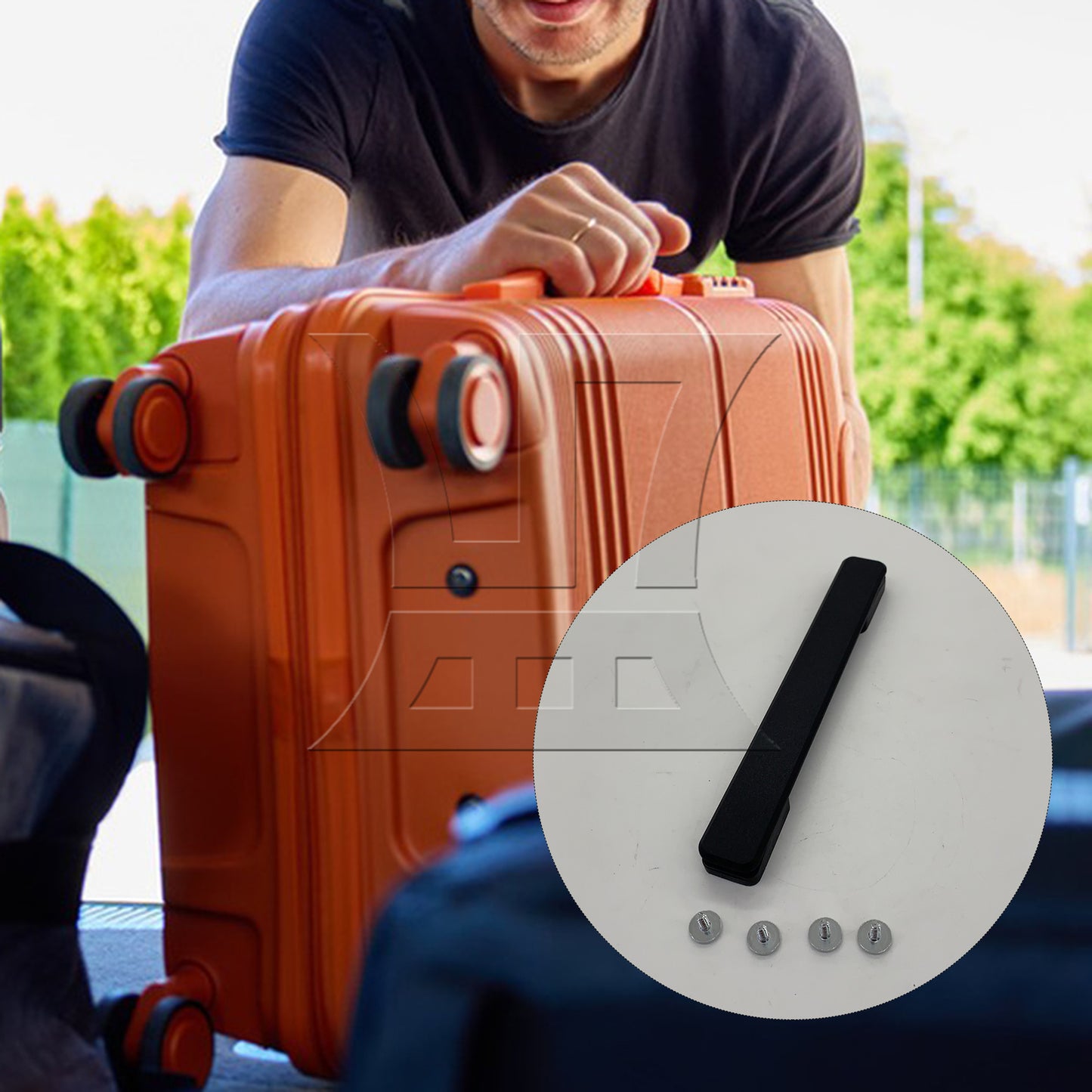 BQLZR Flexible Suitcase Handle Carry Strap Grip Part 7.8Inch Black B115 with Screws
