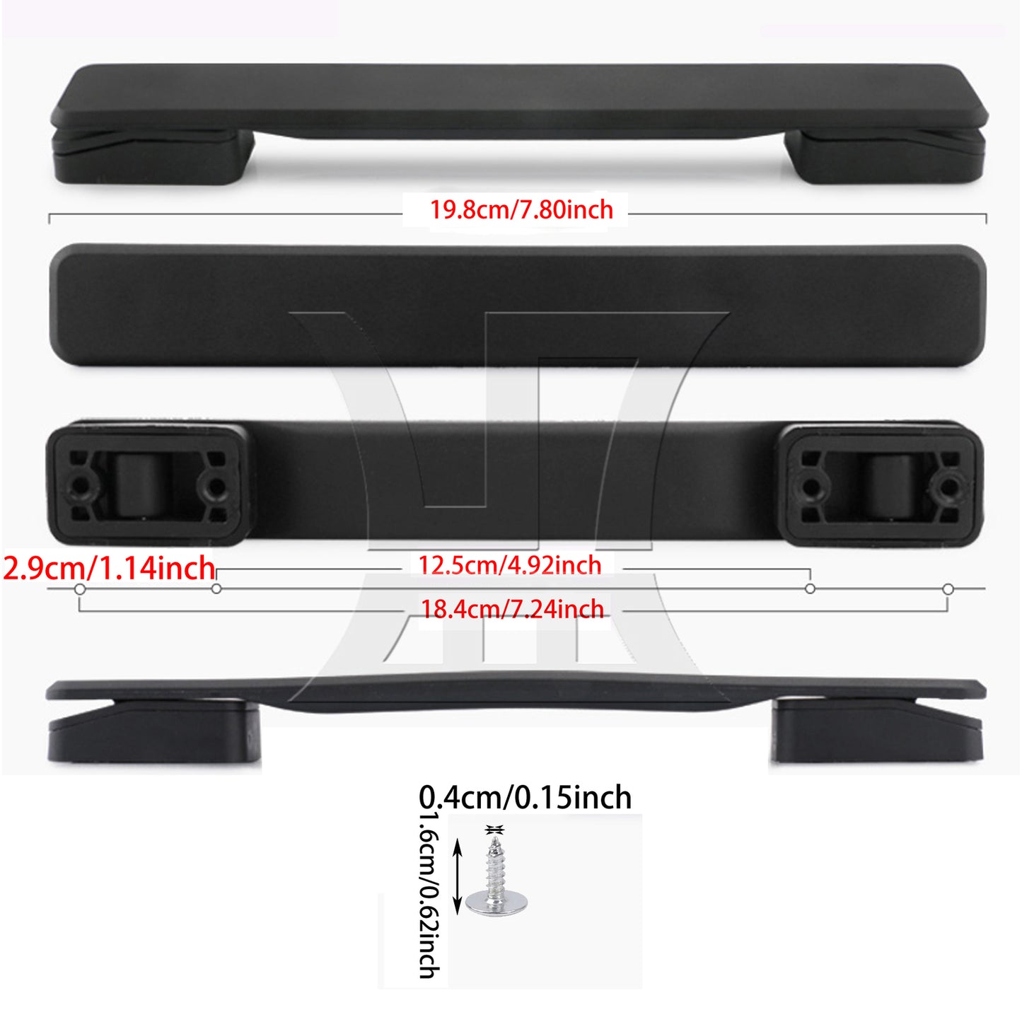 BQLZR Flexible Suitcase Handle Carry Strap Grip Part 7.8Inch Black B115 with Screws