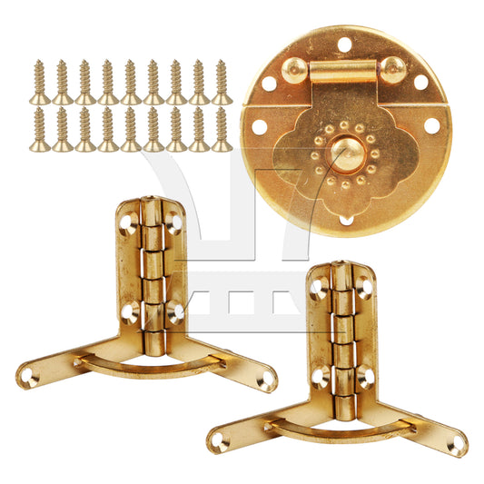 BQLZR 3Pieces 90 Degree Folding Support Quadrant Hinge & Buckle 1.3x1.18inch for Box