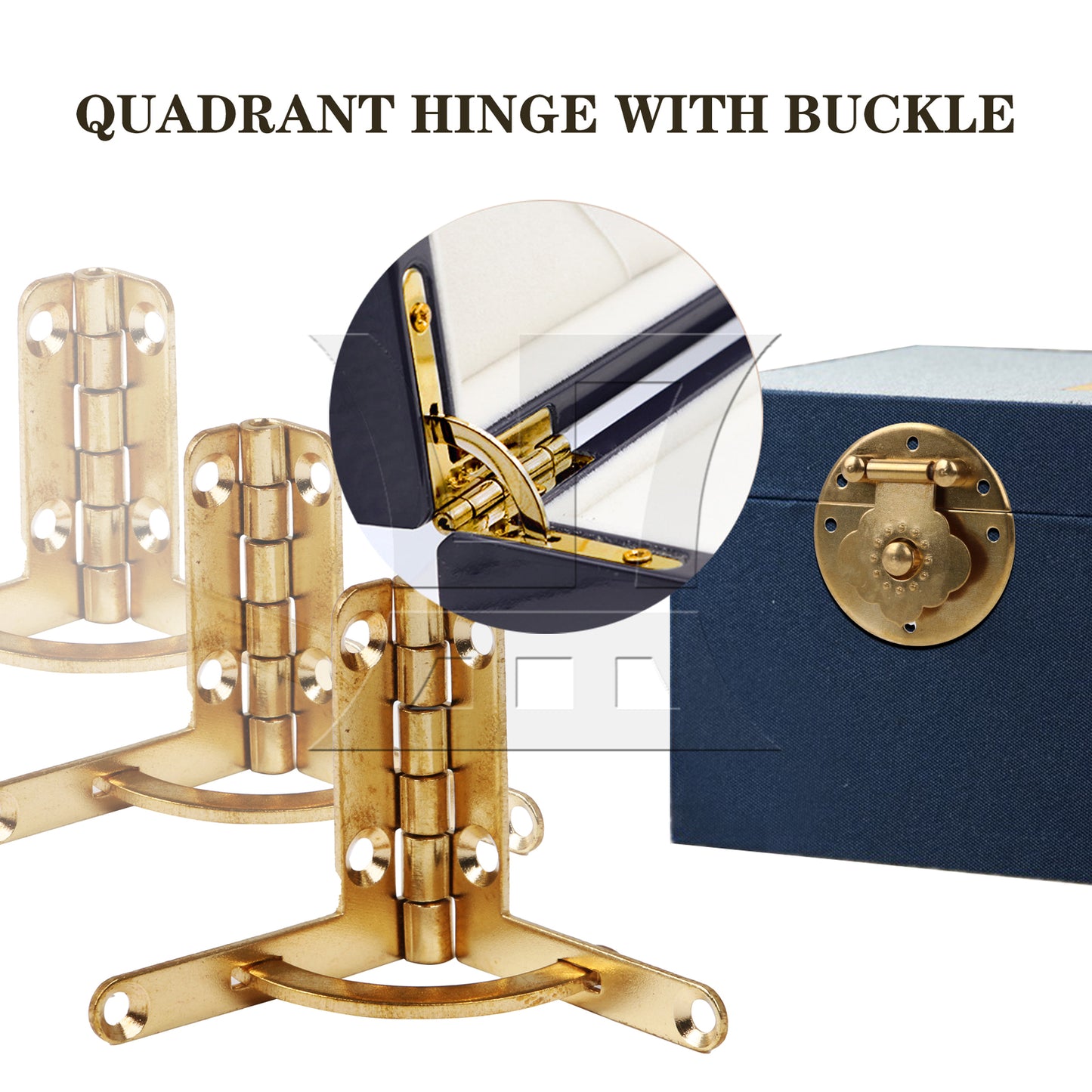 BQLZR 3Pieces 90 Degree Folding Support Quadrant Hinge & Buckle 1.3x1.18inch for Box
