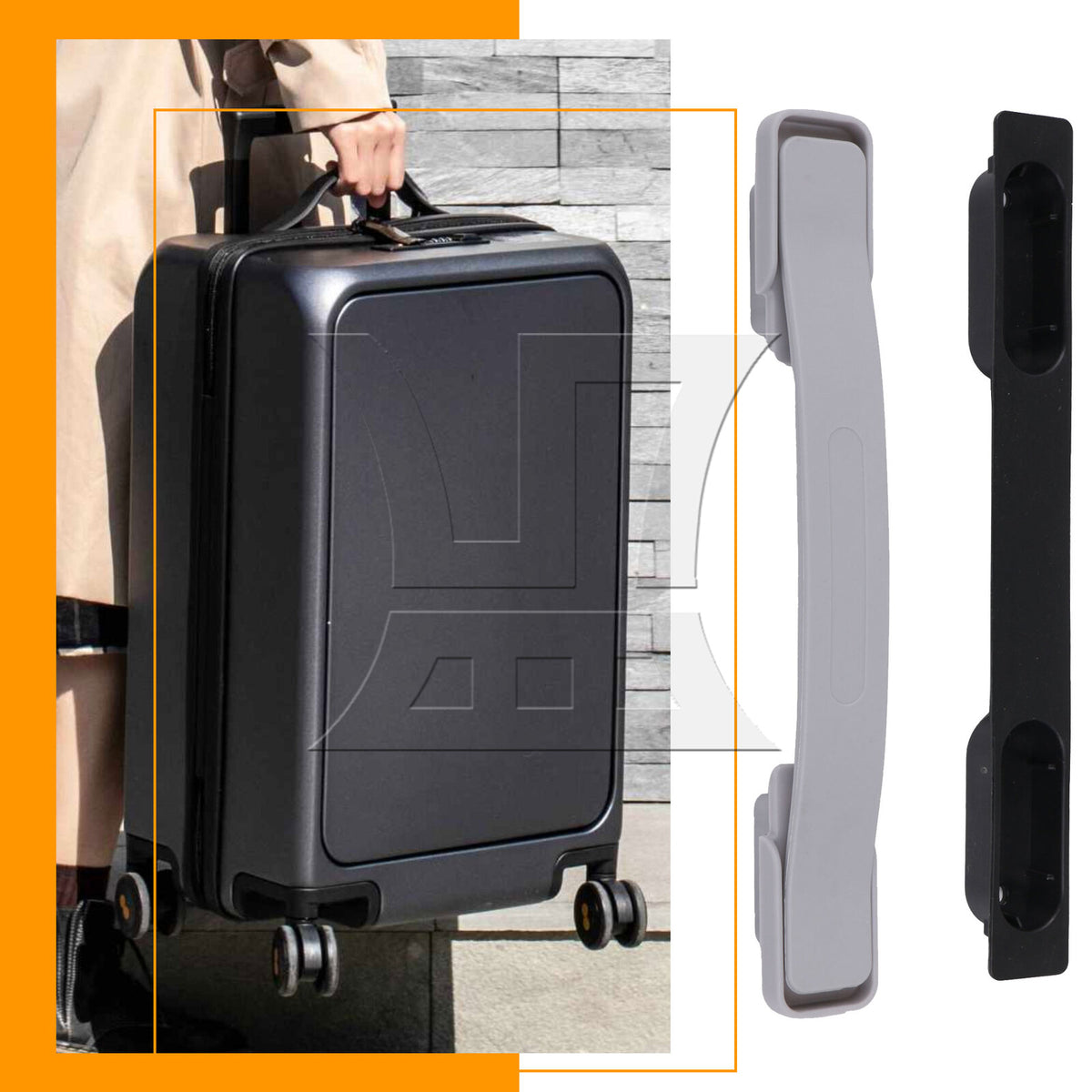 BQLZR Luggage Handle Replacement Flexible Spare Grip 9.25inch w/ Screws B113 Black