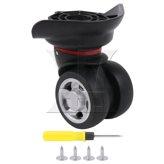 BQLZR Right Black Mute Luggage Wheel Plastic Flexible with 4 Screw Replacement W055