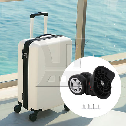 BQLZR Right Black Mute Luggage Wheel Plastic Flexible with 4 Screw Replacement W055