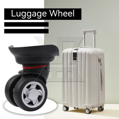 BQLZR Right Black Mute Luggage Wheel Plastic Flexible with 4 Screw Replacement W055