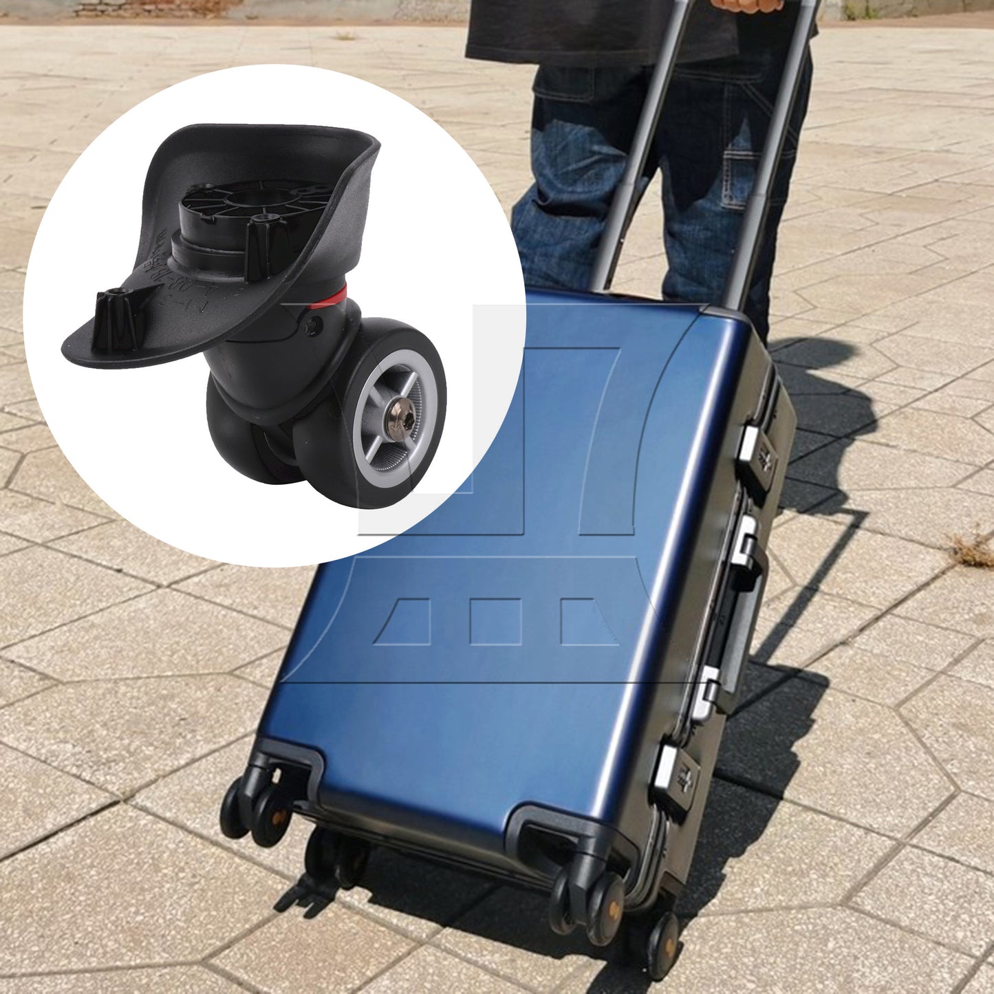 BQLZR W042S Swivel Caster Wheels Right Plastic & Metal with Screwdriver for Luggage