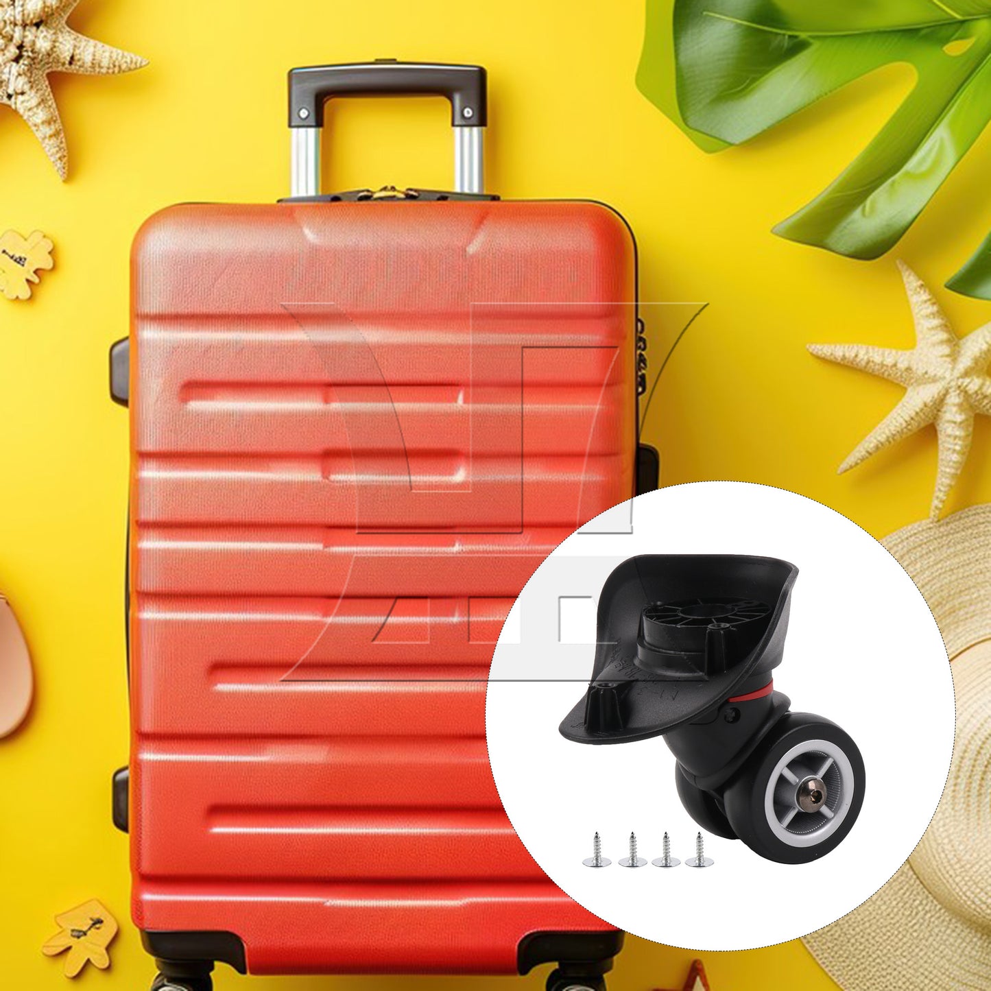 BQLZR W042S Swivel Caster Wheels Right Plastic & Metal with Screwdriver for Luggage