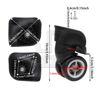 BQLZR W042S Swivel Caster Wheels Right Plastic & Metal with Screwdriver for Luggage