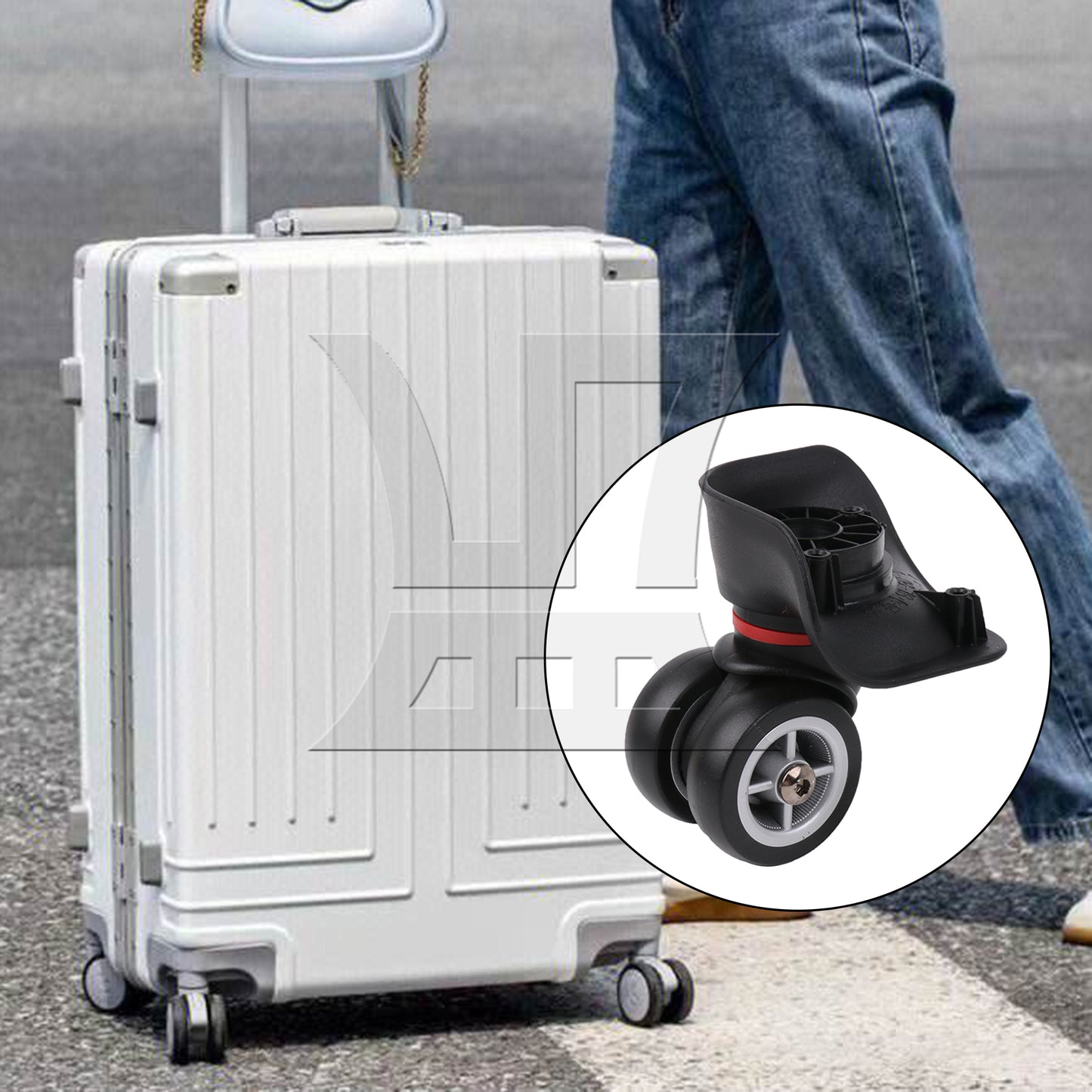 BQLZR W042S Swivel Caster Wheels Right Plastic & Metal with Screwdriver for Luggage