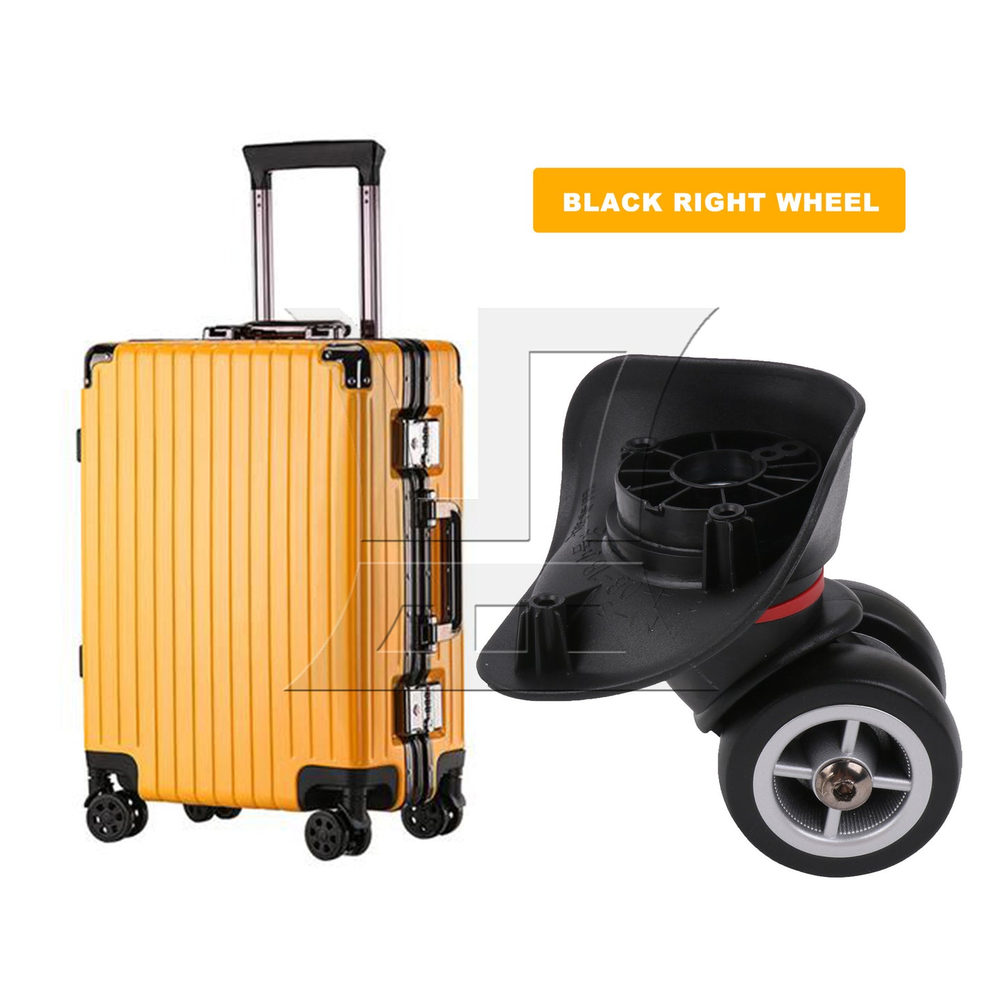 BQLZR W042S Swivel Caster Wheels Right Plastic & Metal with Screwdriver for Luggage