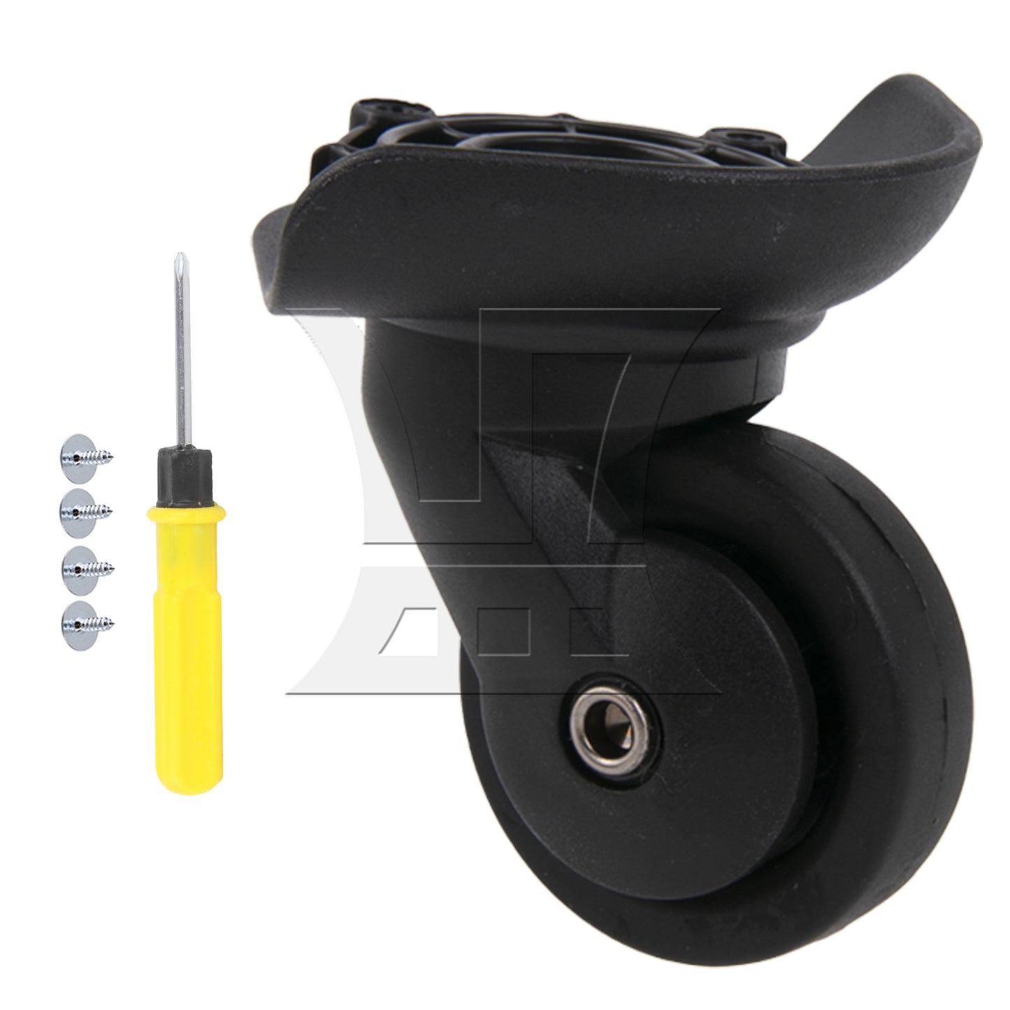 BQLZR 3.03" Overall Height Luggage Suitcase Wheels Black Right W293 with Screwdriver