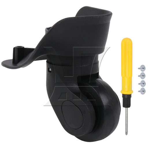 BQLZR Black Left Luggage Suitcase Wheels 360 Swivel Replacement W041-2S with 4 Screw