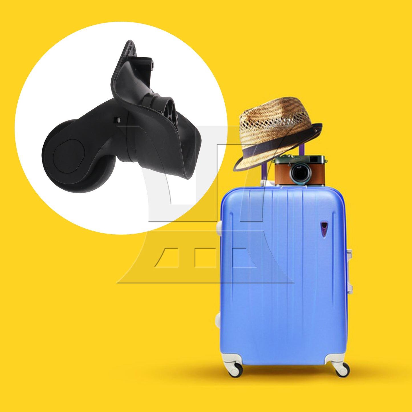 BQLZR Black Left Luggage Suitcase Wheels 360 Swivel Replacement W041-2S with 4 Screw