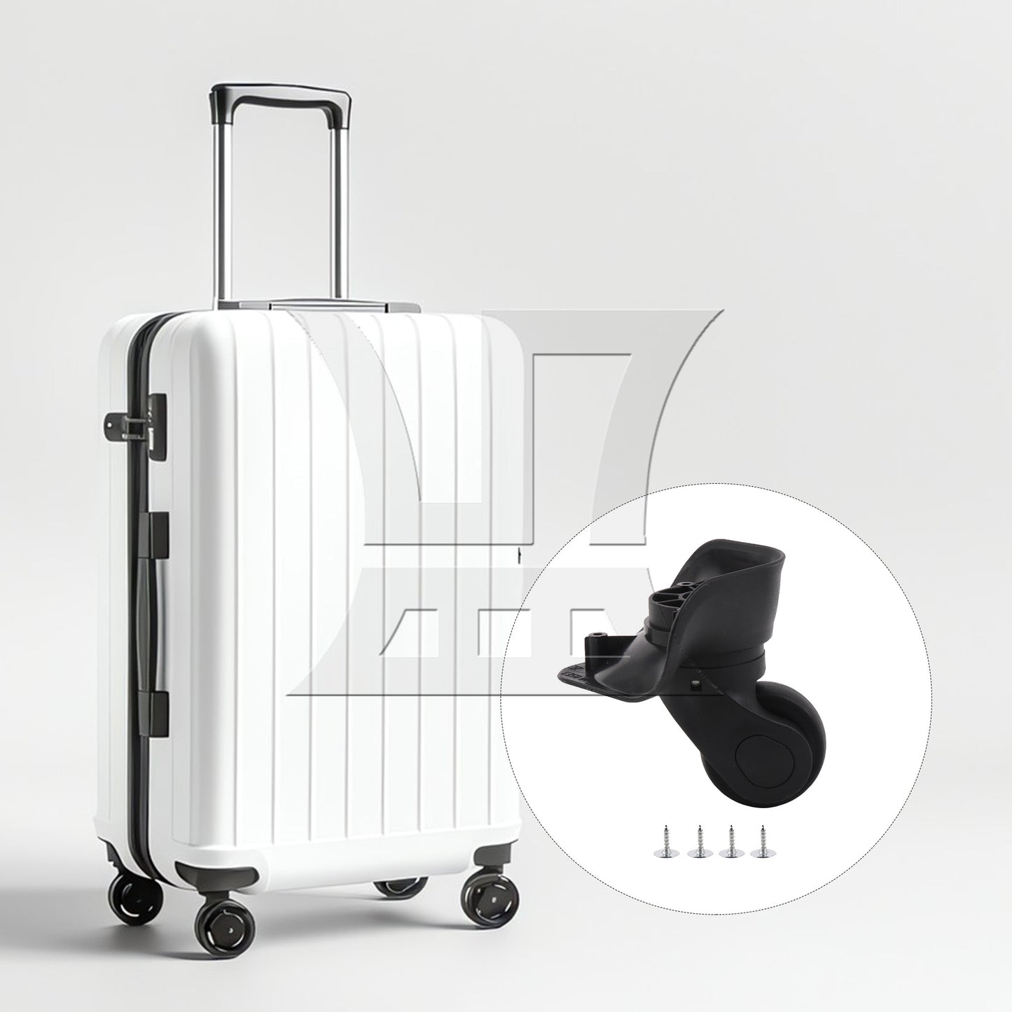 BQLZR Black Left Luggage Suitcase Wheels 360 Swivel Replacement W041-2S with 4 Screw
