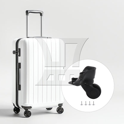 BQLZR Black Left Luggage Suitcase Wheels 360 Swivel Replacement W041-2S with 4 Screw