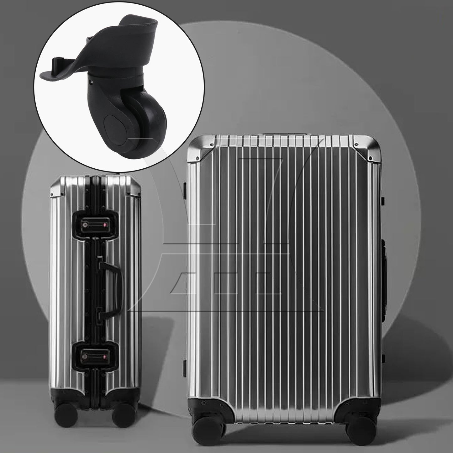 BQLZR Black Left Luggage Suitcase Wheels 360 Swivel Replacement W041-2S with 4 Screw
