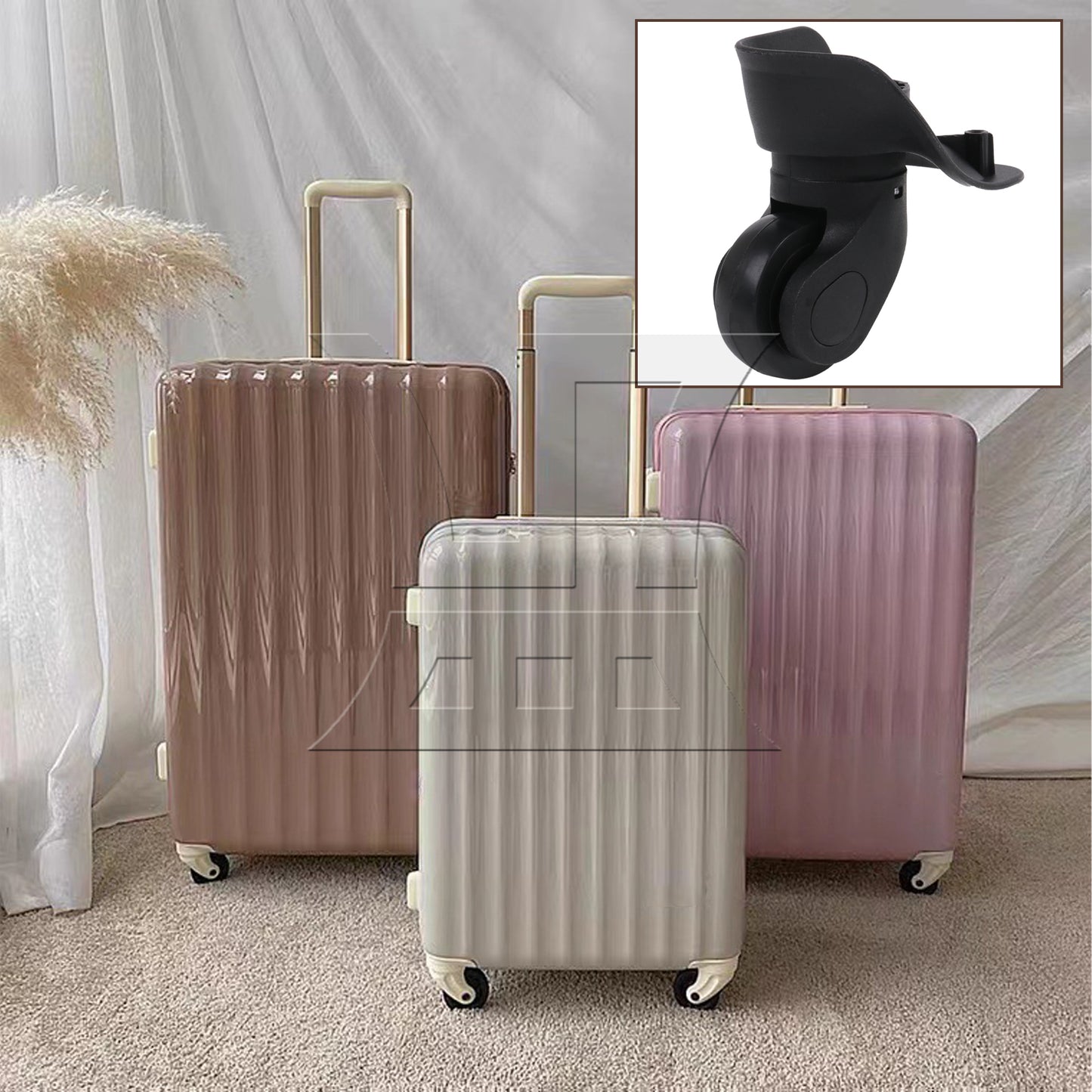 BQLZR Right W041-2S Luggage Wheels 3.62" Overall Height w/ Dual-purpose Screwdriver