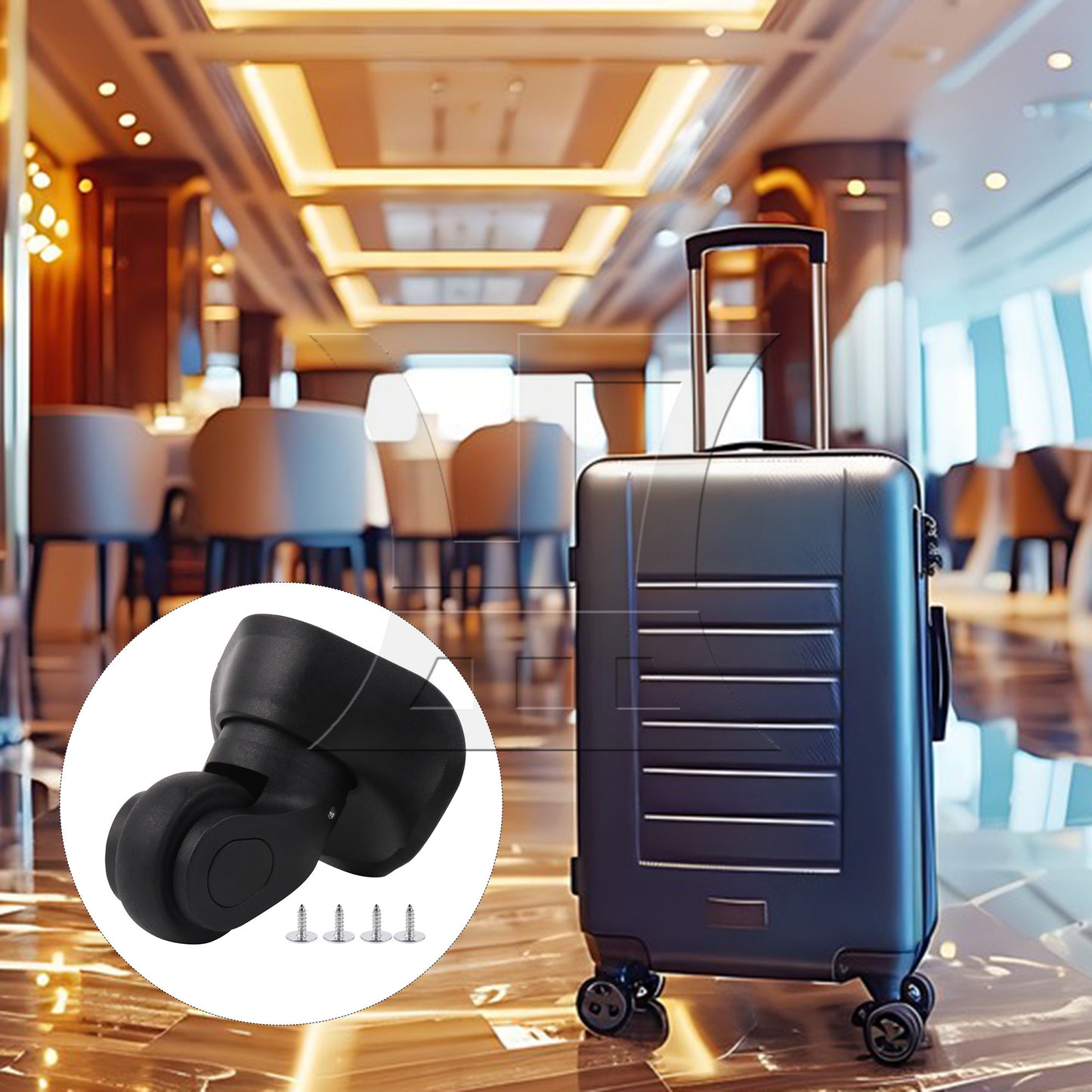 BQLZR Right W041-2S Luggage Wheels 3.62" Overall Height w/ Dual-purpose Screwdriver