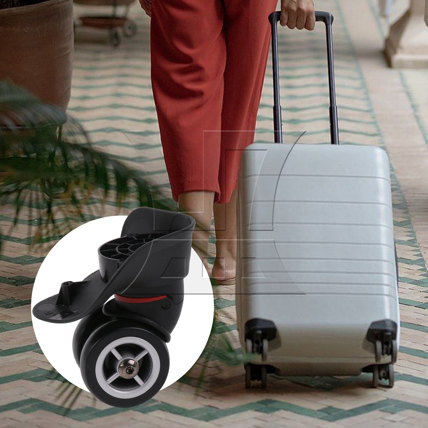 BQLZR Luggage Spinner Wheels 3.94" W042-L Black Right for Suitcases Repair