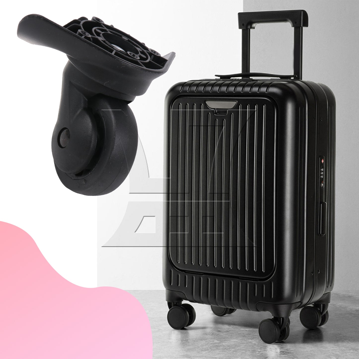 BQLZR Suitcase Luggage Replacement Swivel Casters Mute Wheel 2.95 Inches W076 Set