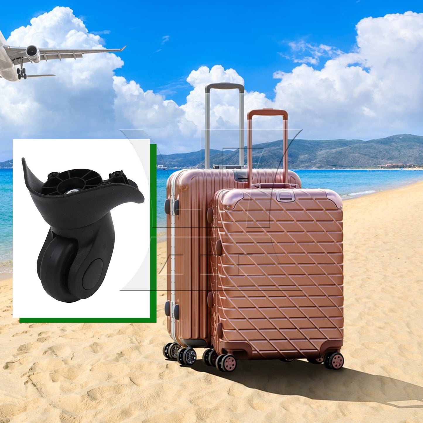 BQLZR Suitcase Swivel Wheel Spare Part 3.54 Inches W041-S Black Left Set for Luggage