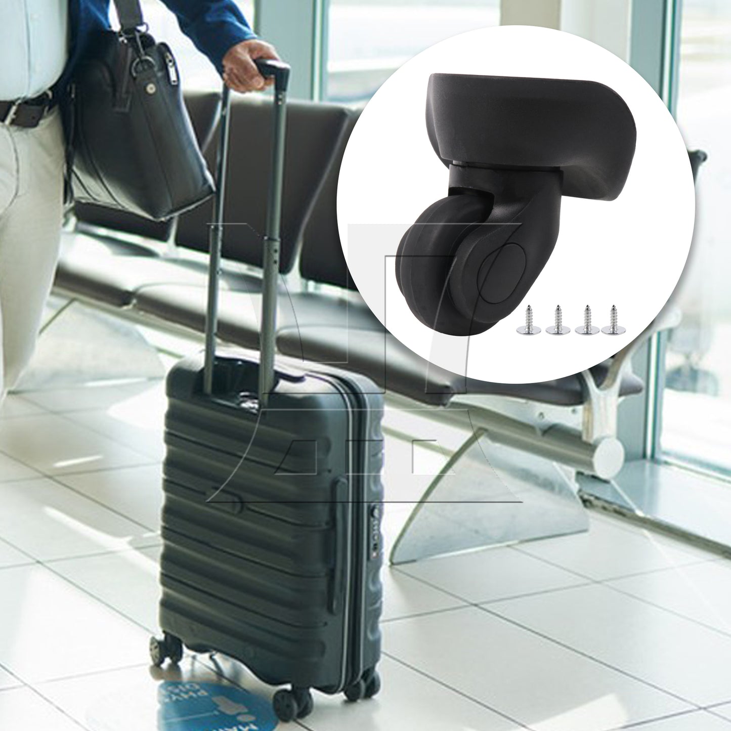 BQLZR Suitcase Swivel Wheel Spare Part 3.54 Inches W041-S Black Left Set for Luggage
