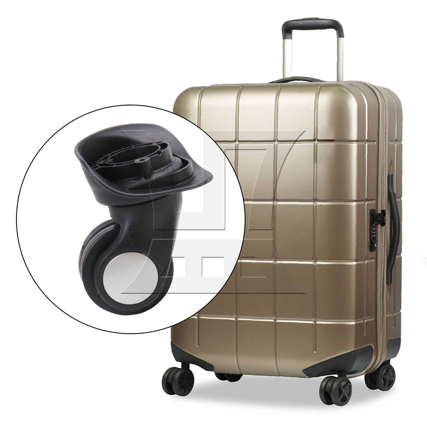 BQLZR Luggage Spinner Wheel 3.43 Inches W024 Black Left for Suitcases Repair Part