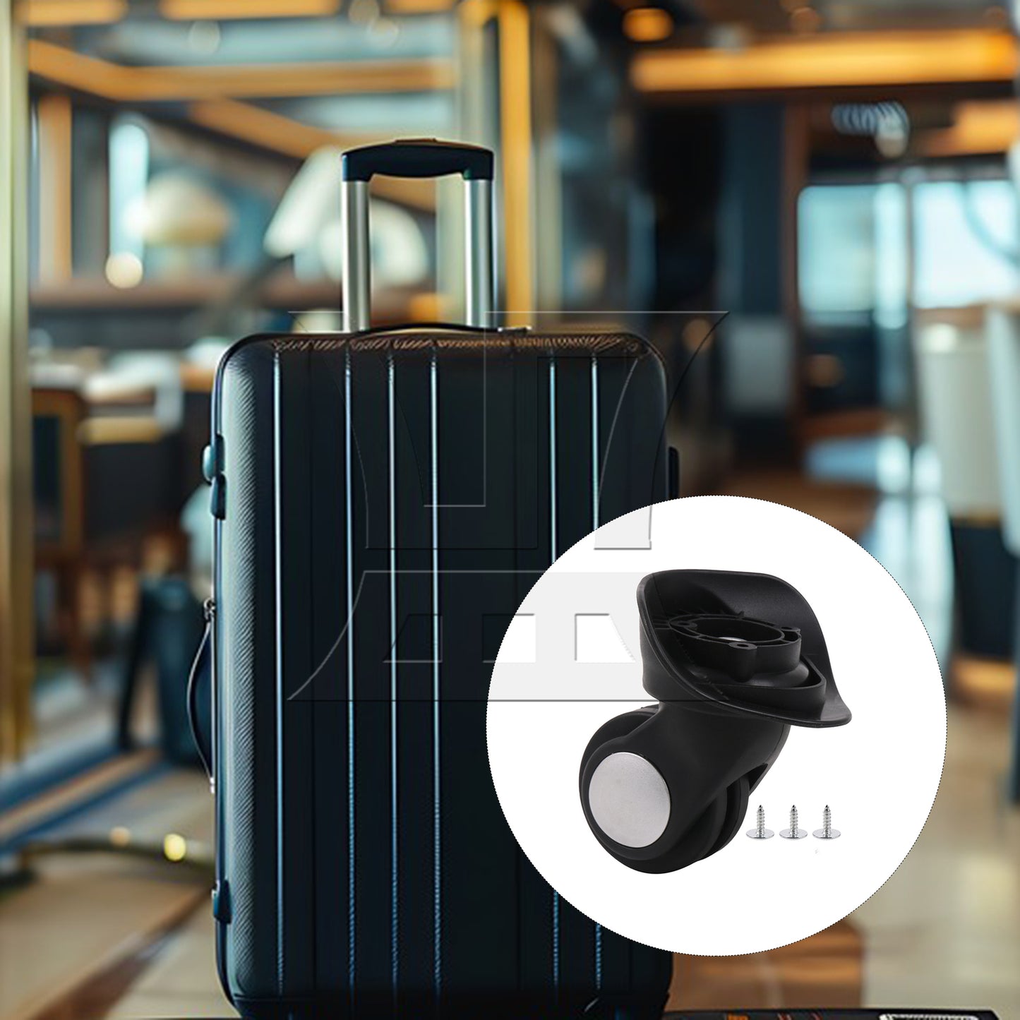 BQLZR Luggage Spinner Wheel 3.43 Inches W024 Black Left for Suitcases Repair Part