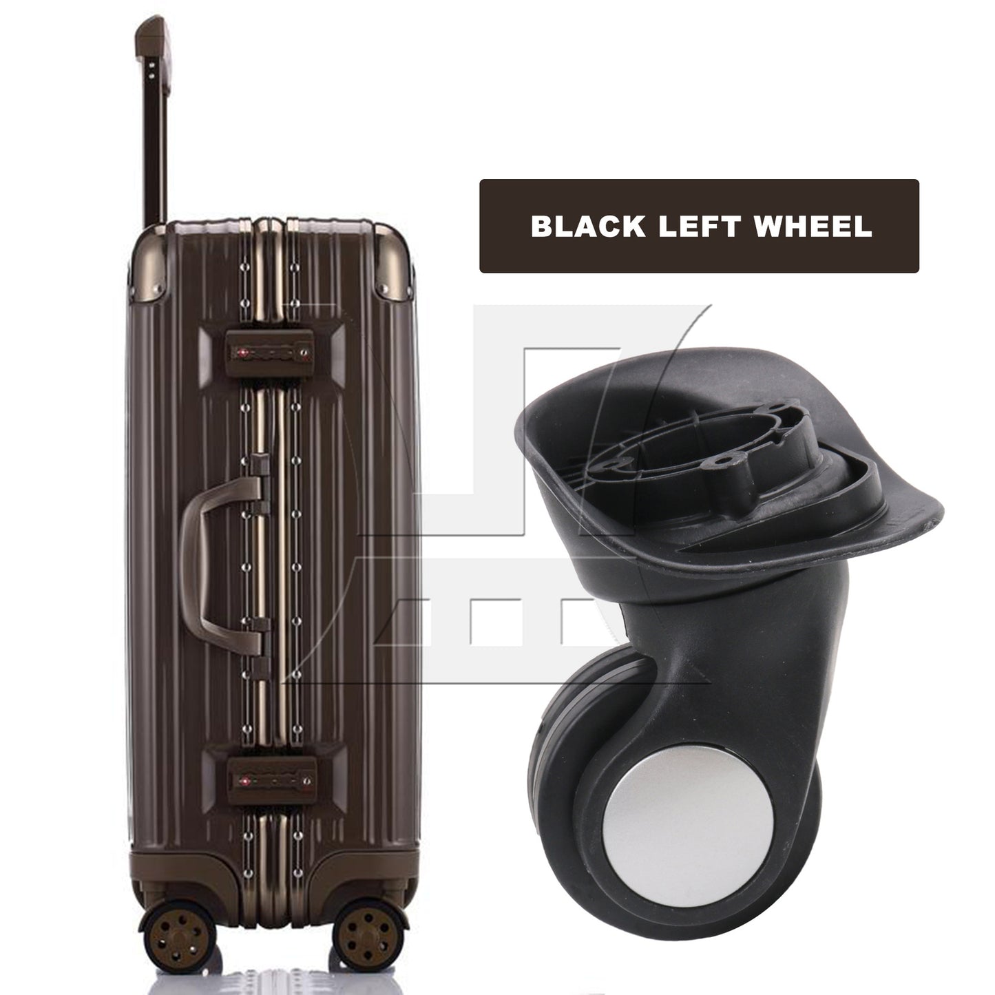 BQLZR Luggage Spinner Wheel 3.43 Inches W024 Black Left for Suitcases Repair Part