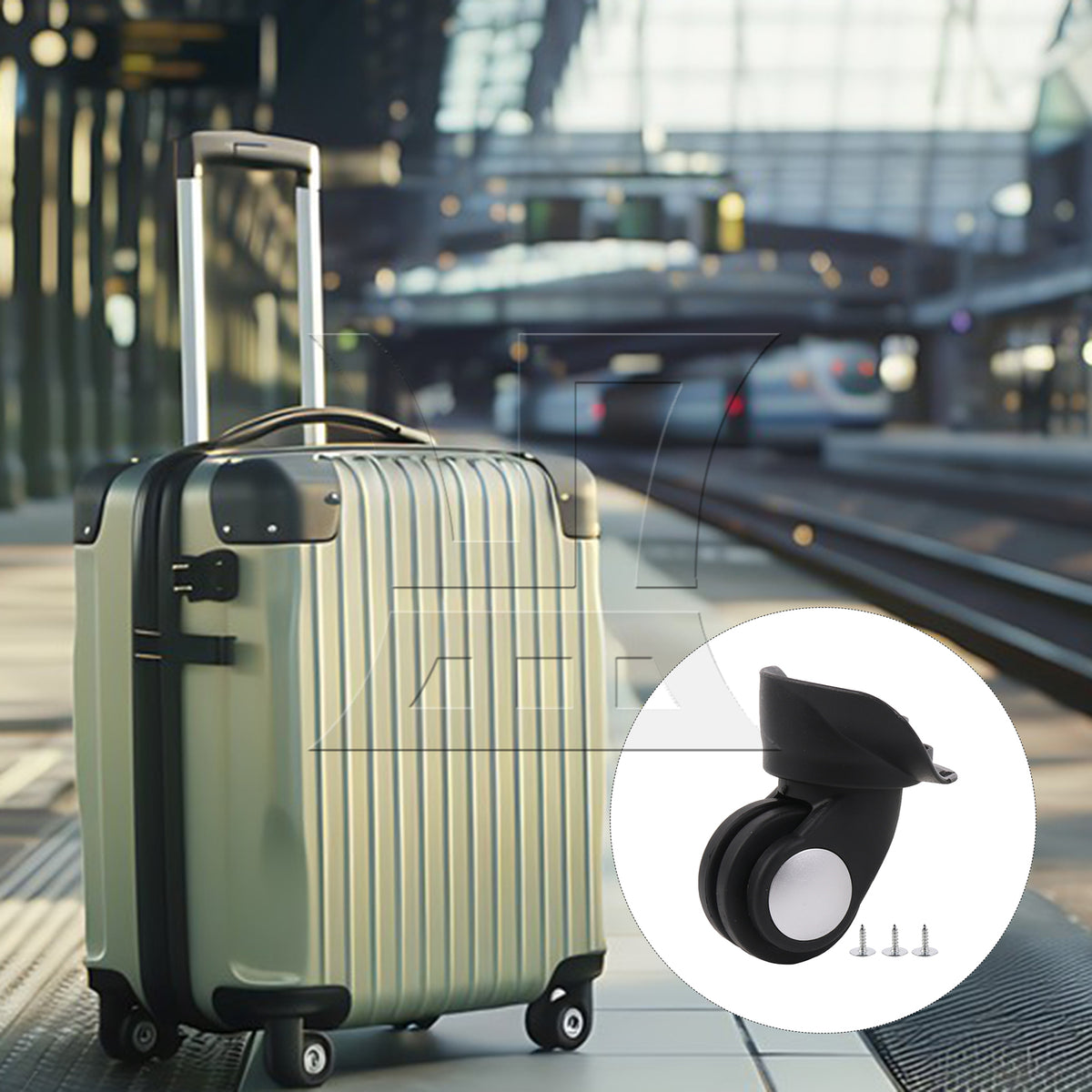 BQLZR Suitcase Luggage Caster Repair Mute Wheel 3.43 Inches W024 Right with Screws