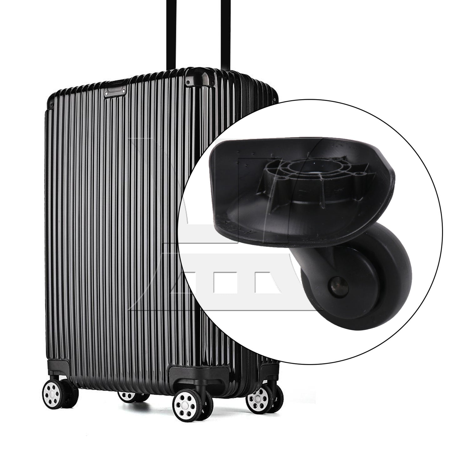 BQLZR Luggage Wheel Replacement Travel Suitcase Caster 3.27 Inches W187 Black Kit