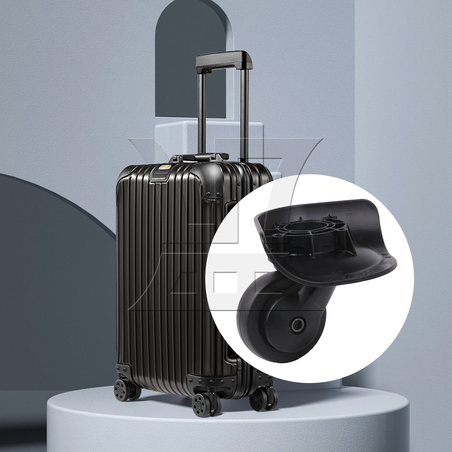 BQLZR Luggage Wheel Replacement Travel Suitcase Caster 3.27 Inches W187 Black Kit
