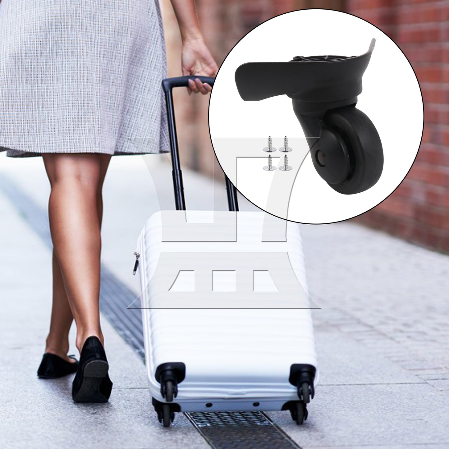 BQLZR Luggage Wheel Replacement Travel Suitcase Caster 3.27 Inches W187 Black Kit