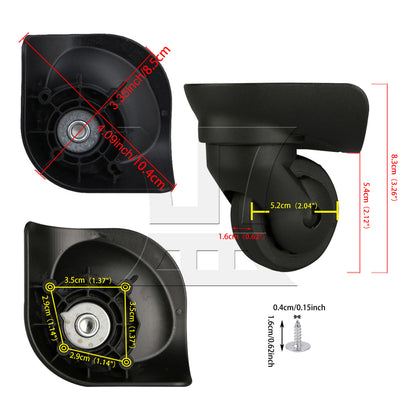 BQLZR Luggage Wheel Replacement Travel Suitcase Caster 3.27 Inches W187 Black Kit