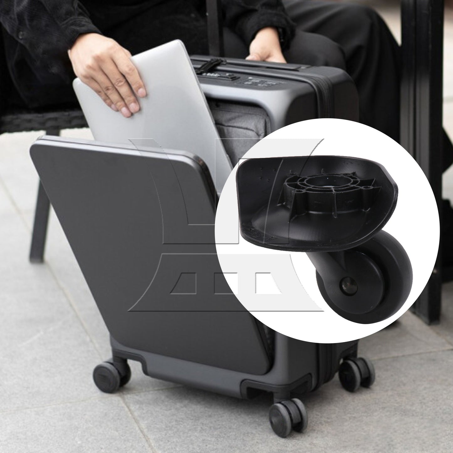 BQLZR Luggage Wheel Replacement Travel Suitcase Caster 3.27 Inches W187 Black Kit
