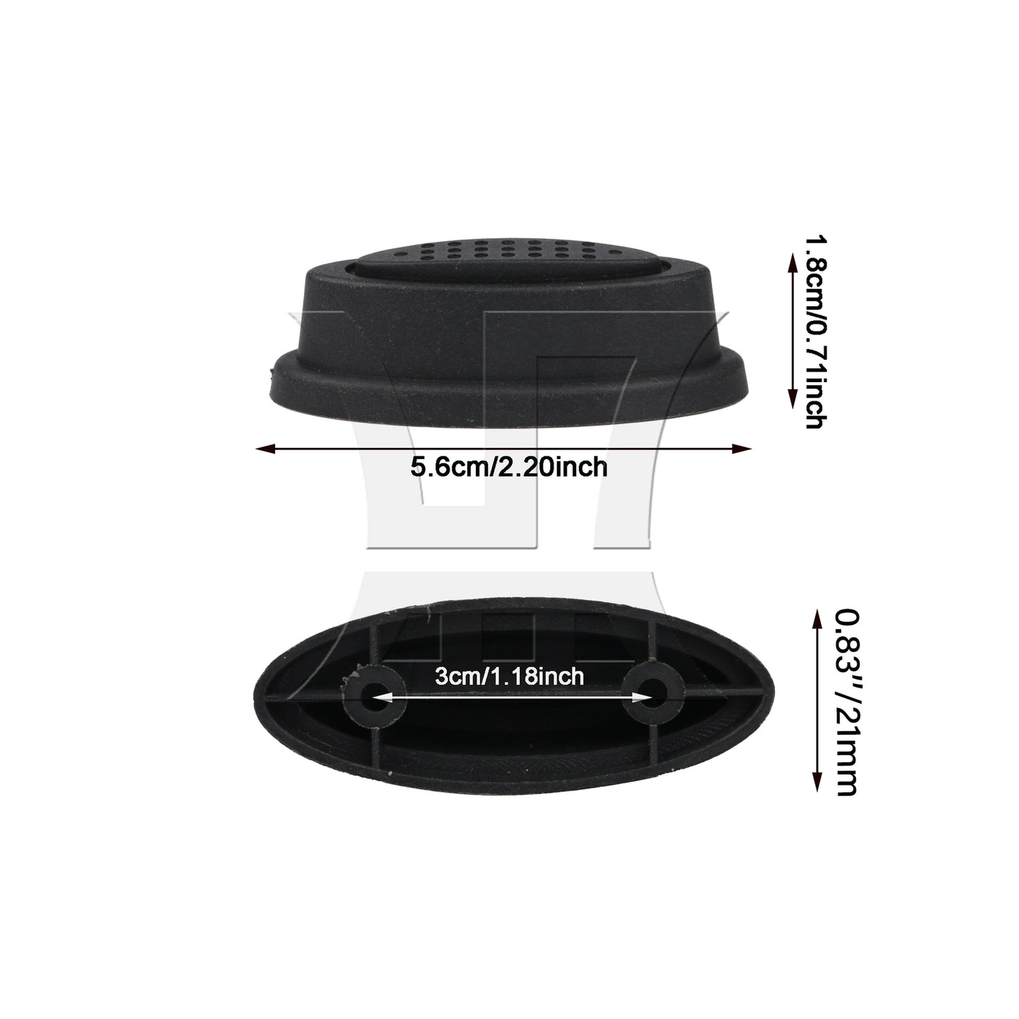BQLZR Black Suitcases Luggage Part Bottom Stud Feet Stand Z020 2.2" x 0.83" w/ Screw