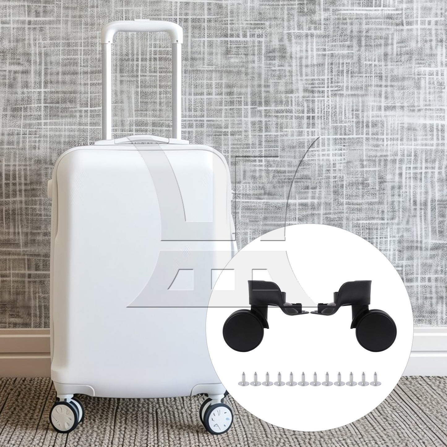 BQLZR 1 Pair Luggage Suitcase Wheel Roller 360 Degree Rotate Black 3.7 Inch 603