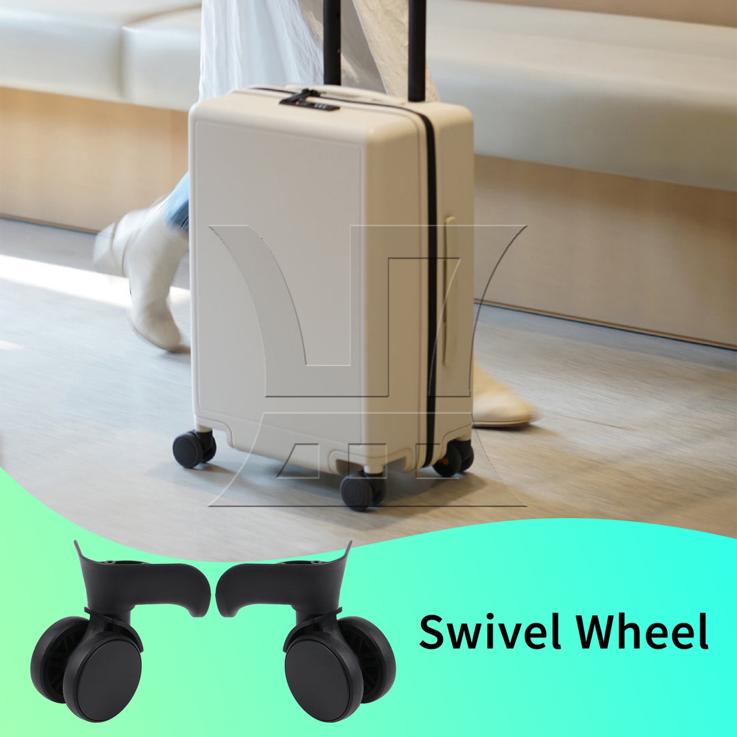 BQLZR 1 Pair Luggage Suitcase Wheel Roller 360 Degree Rotate Black 3.7 Inch 603