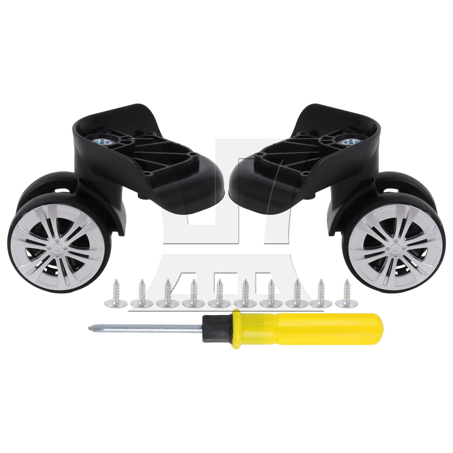 BQLZR 1 Pair Suitcase Repair Part Wheel 360 Degree Swivel Rollers Black 3.39" 603DT